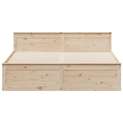 Bedframe zonder matras met hoofdbord grenenhout 200x200 cm