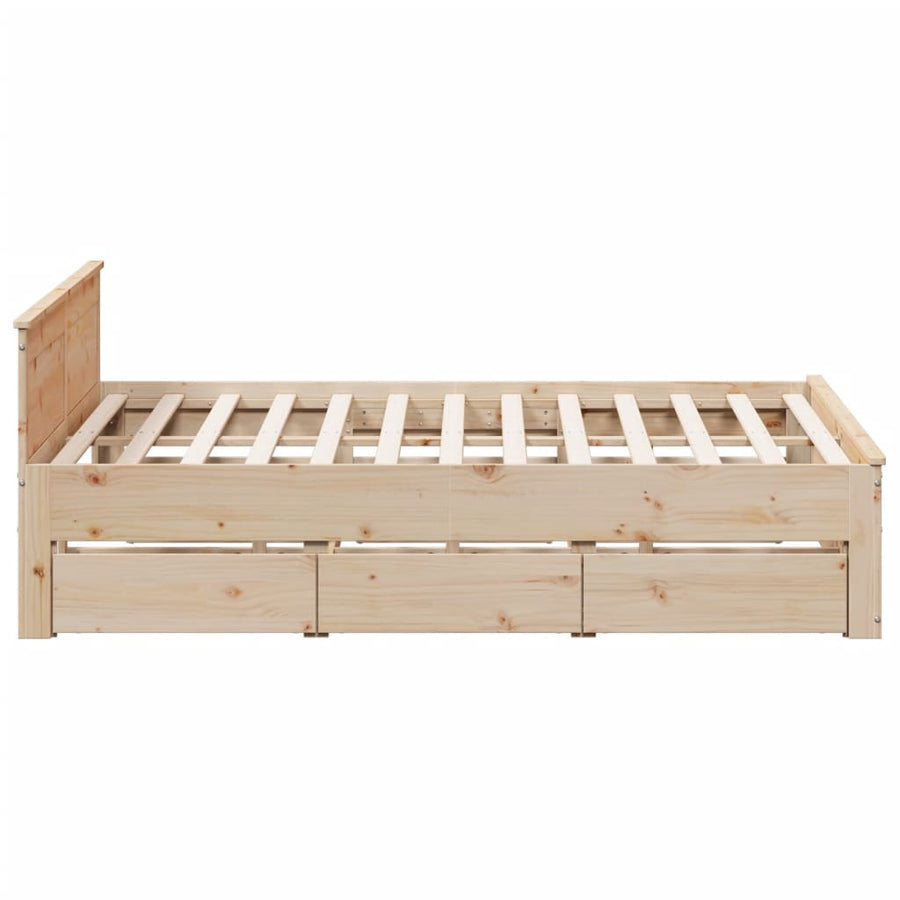 Bedframe zonder matras met hoofdbord grenenhout 200x200 cm