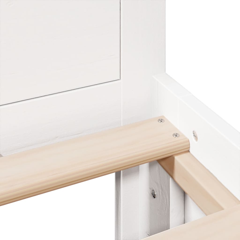 Bedframe Zonder Matras Met Hoofdbord Grenenhout Wit 200X200 Cm