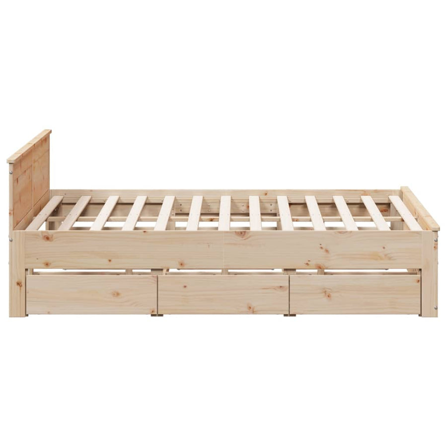 Bedframe zonder matras met hoofdbord grenenhout 180x200 cm