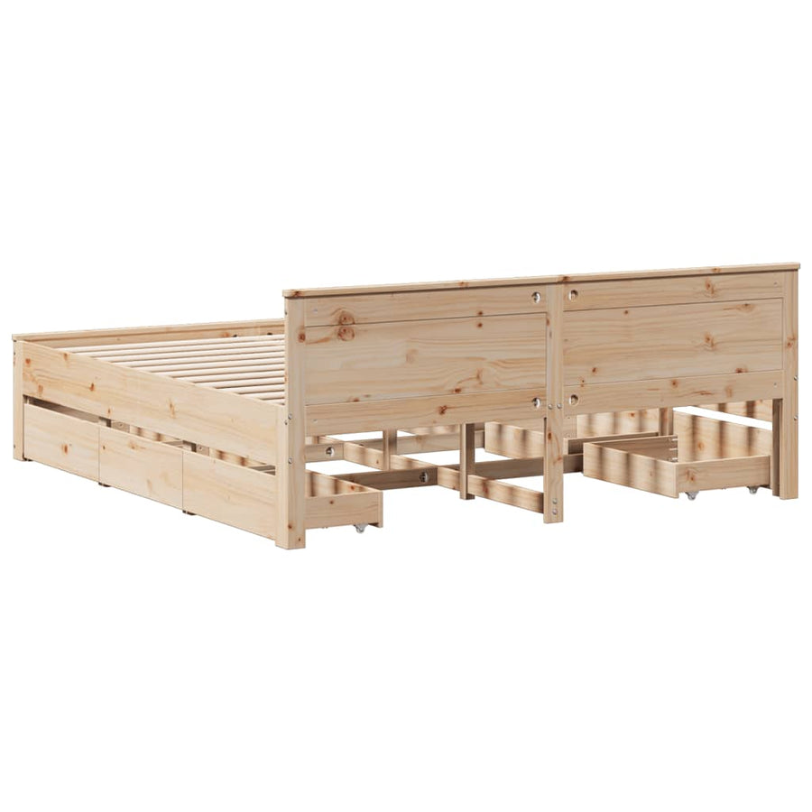 Bedframe zonder matras met hoofdbord grenenhout 180x200 cm