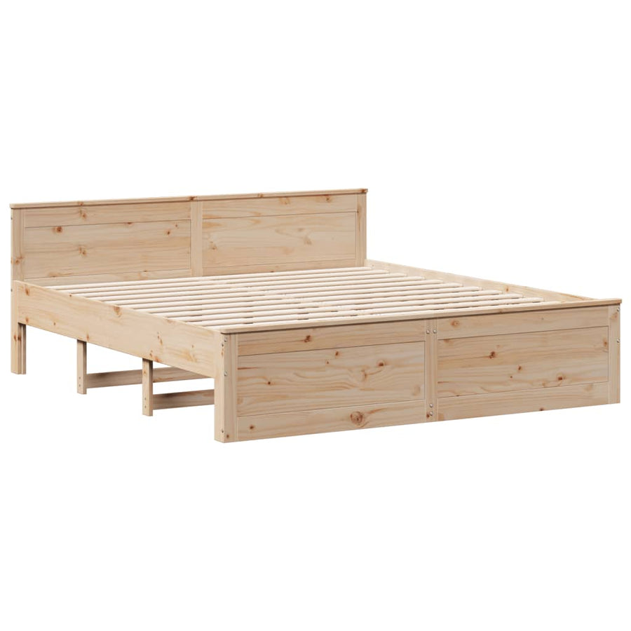 Bedframe zonder matras met hoofdbord grenenhout 180x200 cm