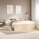 Pine wood bed frame without mattress with headboard 180x200 cm
