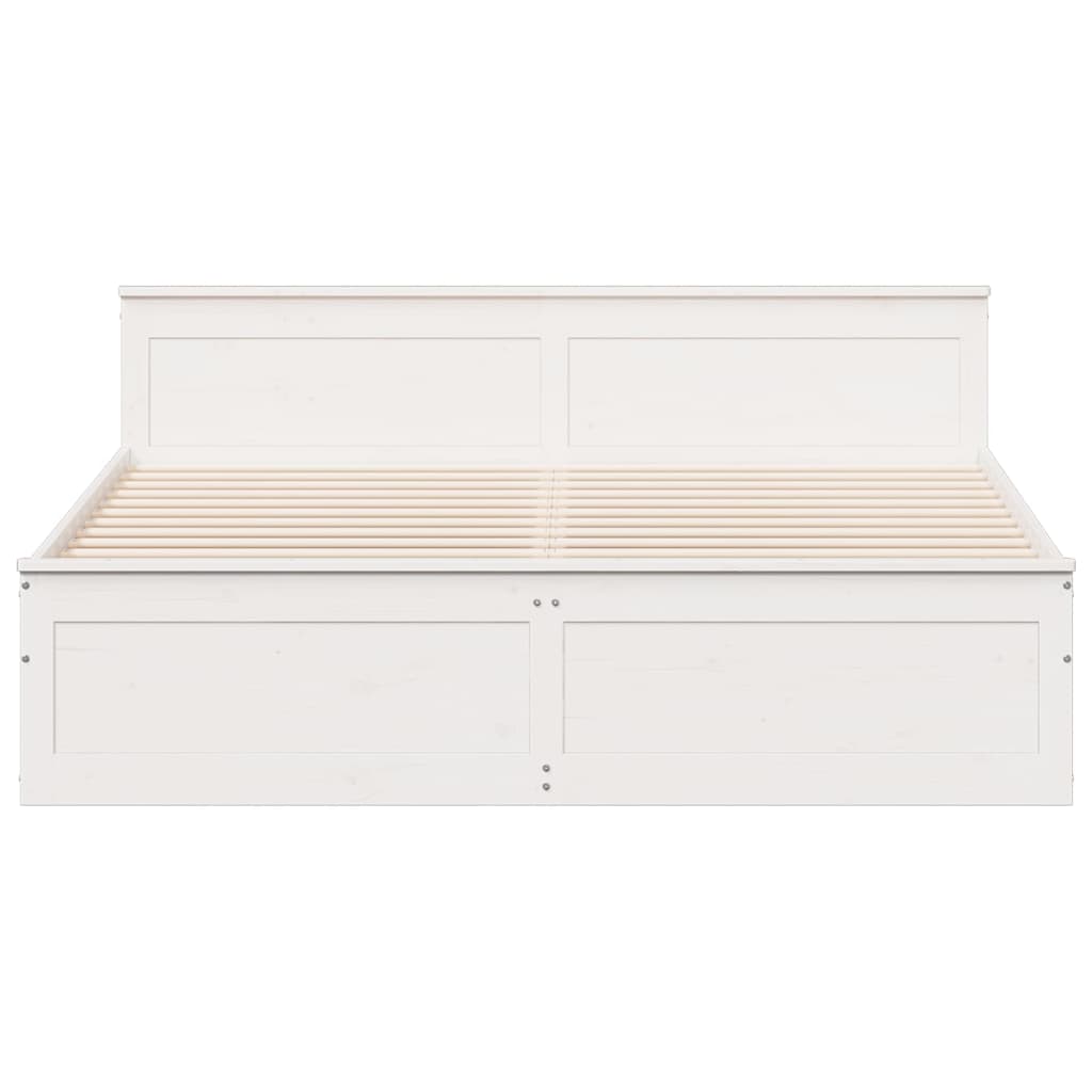Bedframe Zonder Matras Met Hoofdbord Grenenhout 180 x 200 cm Wit