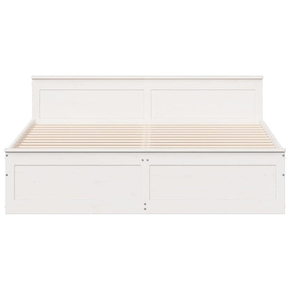Bedframe Zonder Matras Met Hoofdbord Grenenhout 180 x 200 cm Wit