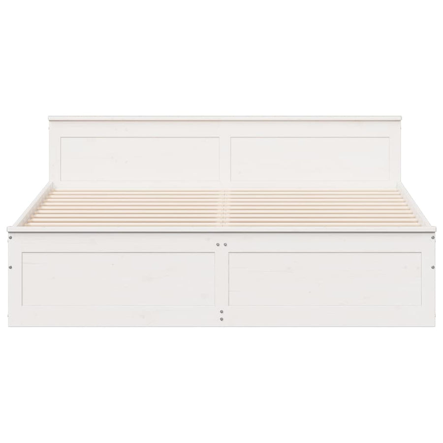 Bedframe Zonder Matras Met Hoofdbord Grenenhout 180 x 200 cm Wit