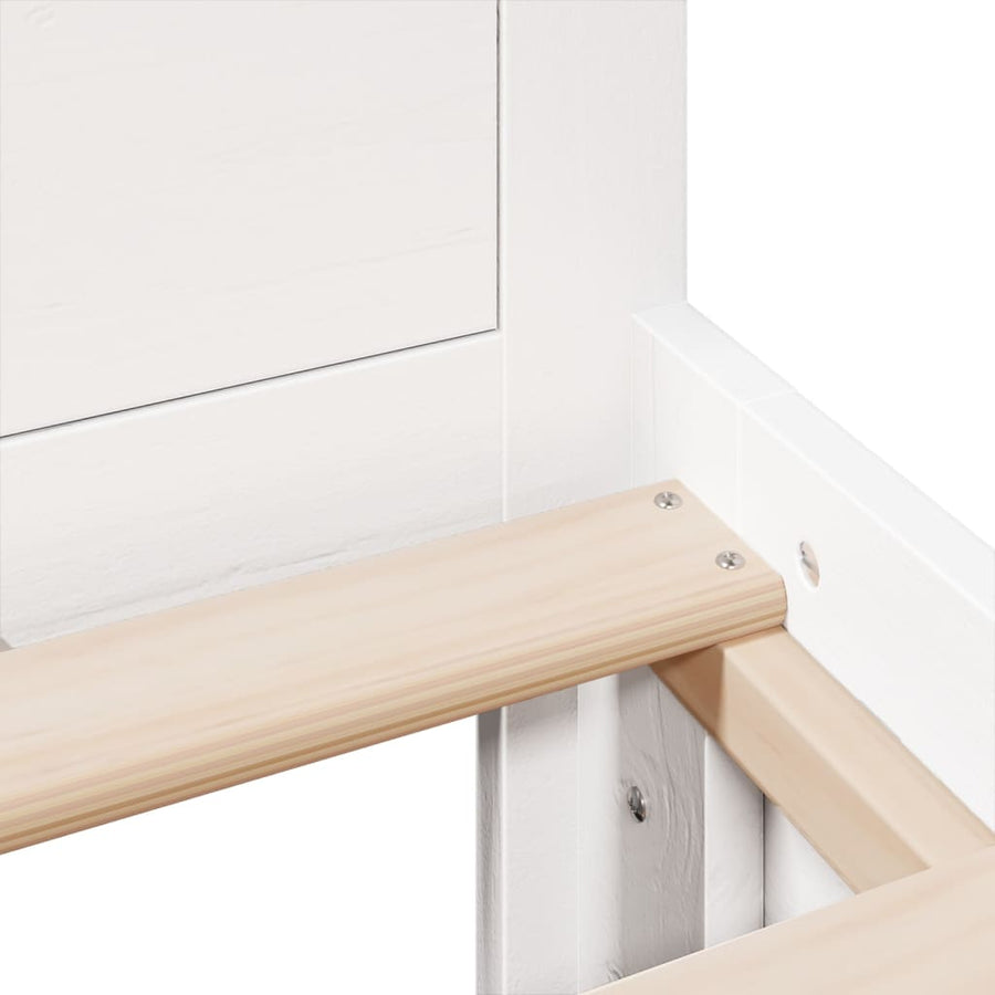 Bedframe Zonder Matras Met Hoofdbord Grenenhout 180 x 200 cm Wit