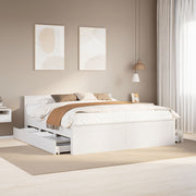 Bedframe 180x200 cm grenenhout wit met hoofdbord