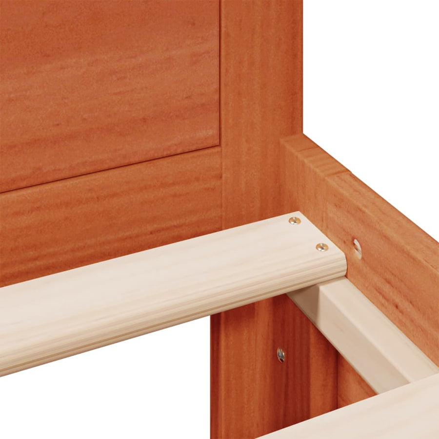 Bedframe zonder matras met hoofdbord grenenhout bruin 180x200cm