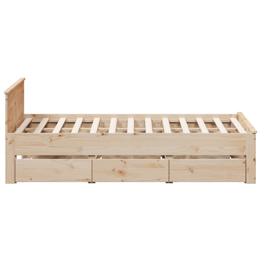 Bedframe zonder matras met hoofdbord grenenhout 150x200 cm