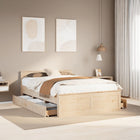 Pine bed frame without mattress with headboard 150x200 cm