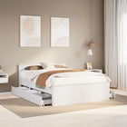 Bed frame without mattress with headboard pine wood white 150x200 cm