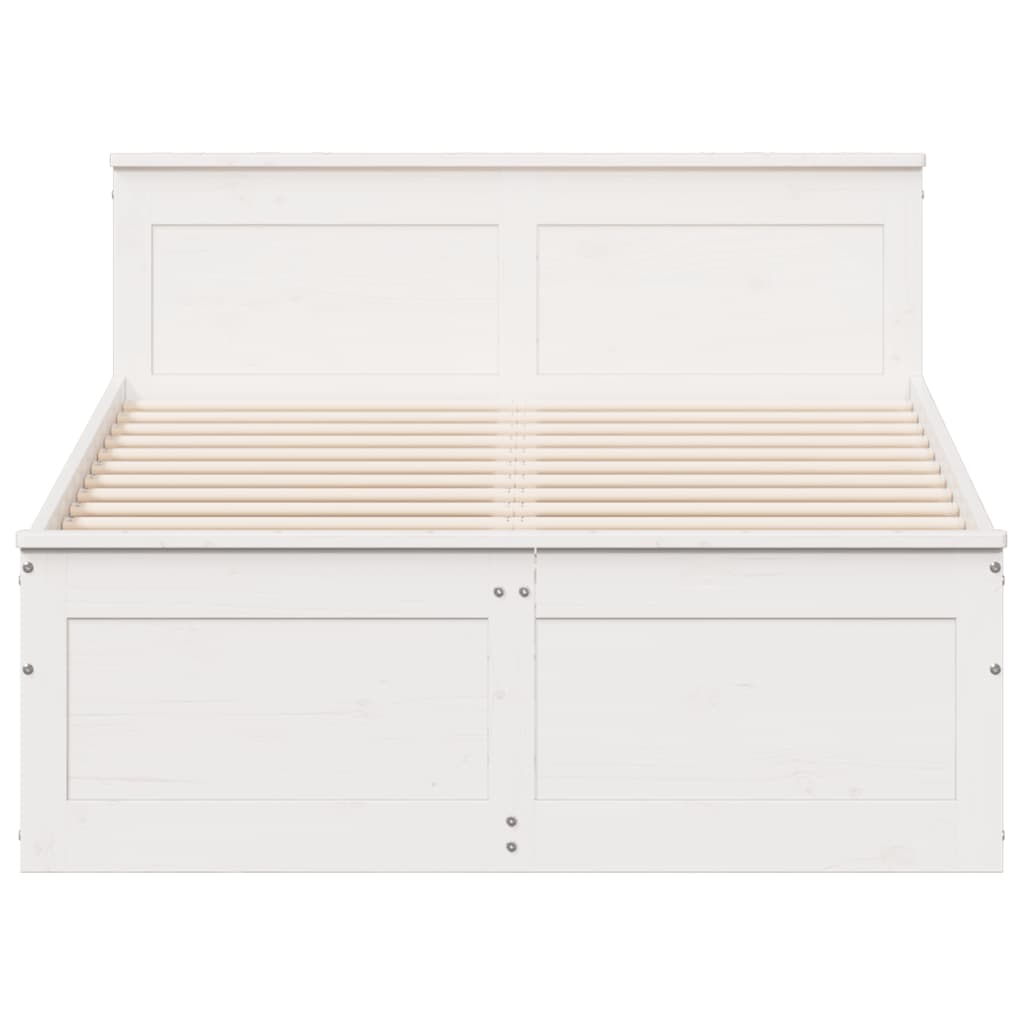 Bedframe zonder matras met hoofdbord grenenhout wit 120x200 cm