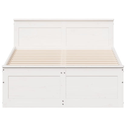 Bedframe zonder matras met hoofdbord grenenhout wit 120x200 cm