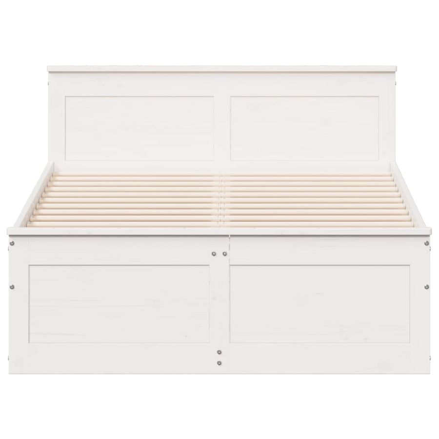 Bedframe zonder matras met hoofdbord grenenhout wit 120x200 cm