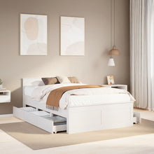 Bedframe zonder matras met hoofdbord grenenhout wit 120x200 cm