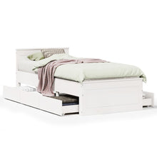Bedframe zonder matras met hoofdbord grenenhout wit 90x200 cm