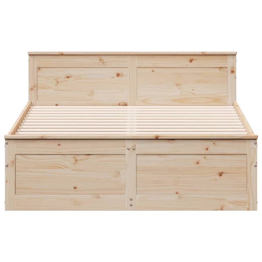 Bedframe zonder matras met hoofdbord grenenhout 140x190 cm