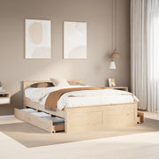 Bedframe grenenhout 140x190 cm met hoofdbord en lades