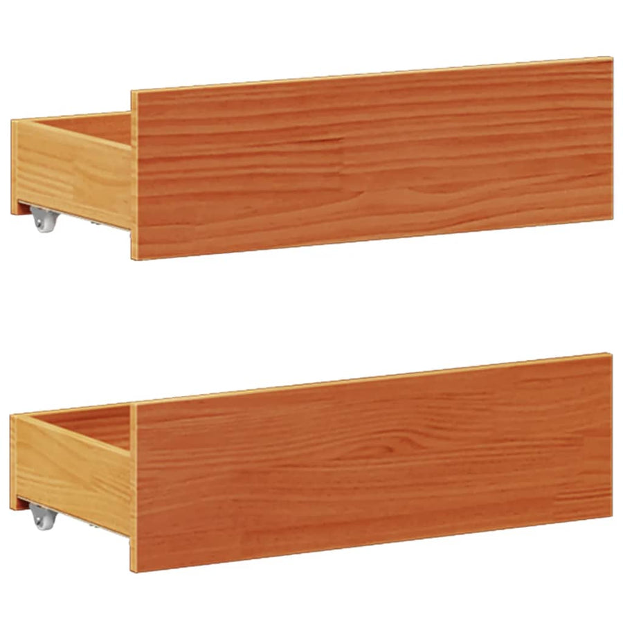 Bedframe zonder matras met hoofdbord hout wasbruin 140x190 cm
