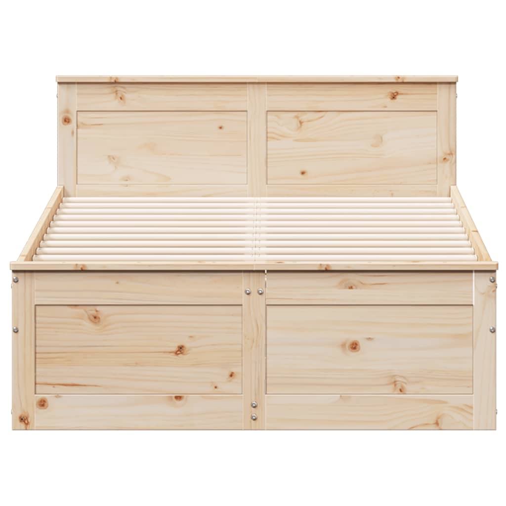 Bedframe zonder matras met hoofdbord grenenhout 135x190 cm