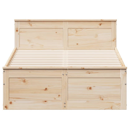 Bedframe zonder matras met hoofdbord grenenhout 135x190 cm