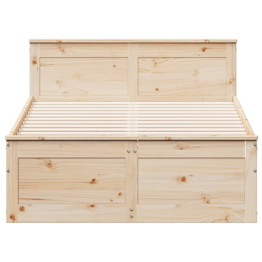 Bedframe zonder matras met hoofdbord grenenhout 135x190 cm