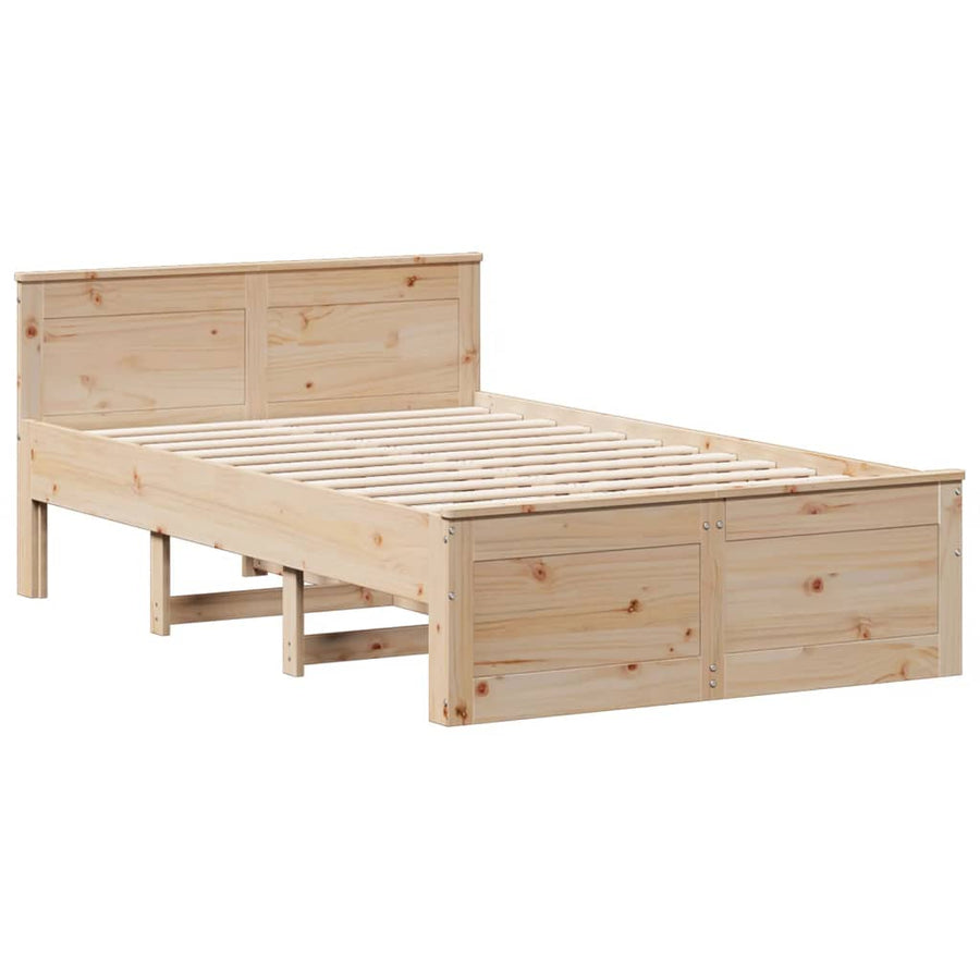 Bedframe zonder matras met hoofdbord grenenhout 135x190 cm