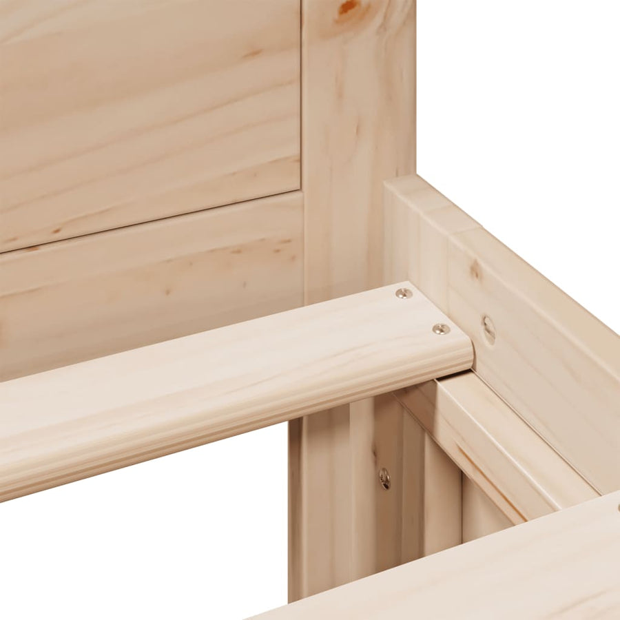 Bedframe zonder matras met hoofdbord grenenhout 135x190 cm