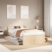 Bedframe grenenhout 135x190 cm met hoofdbord en lades