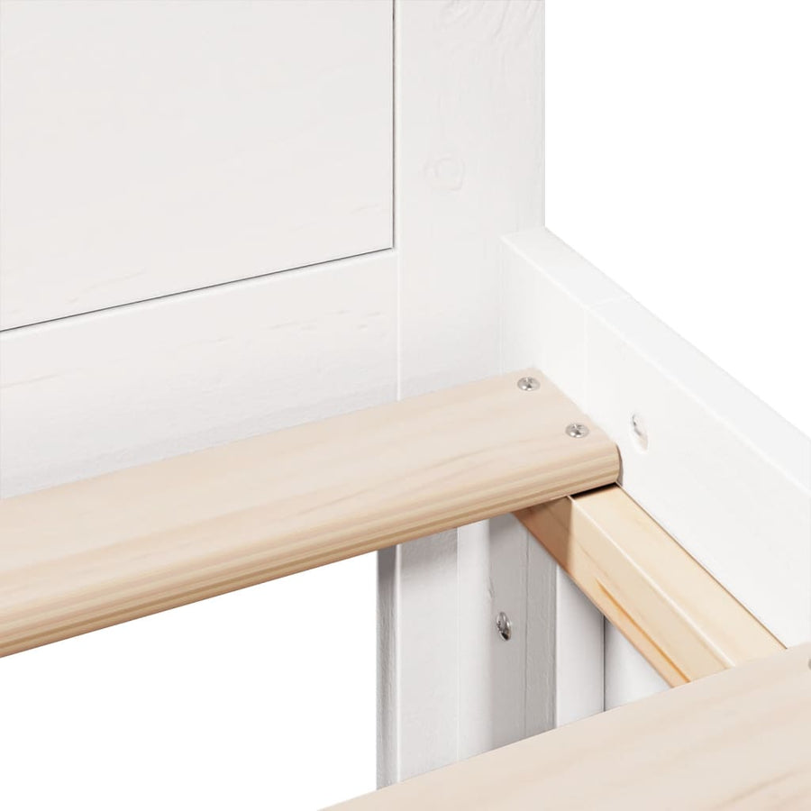 Bedframe zonder matras met hoofdbord grenenhout wit 135x190 cm