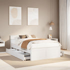 Bed frame without mattress with headboard pine wood white 135x190 cm