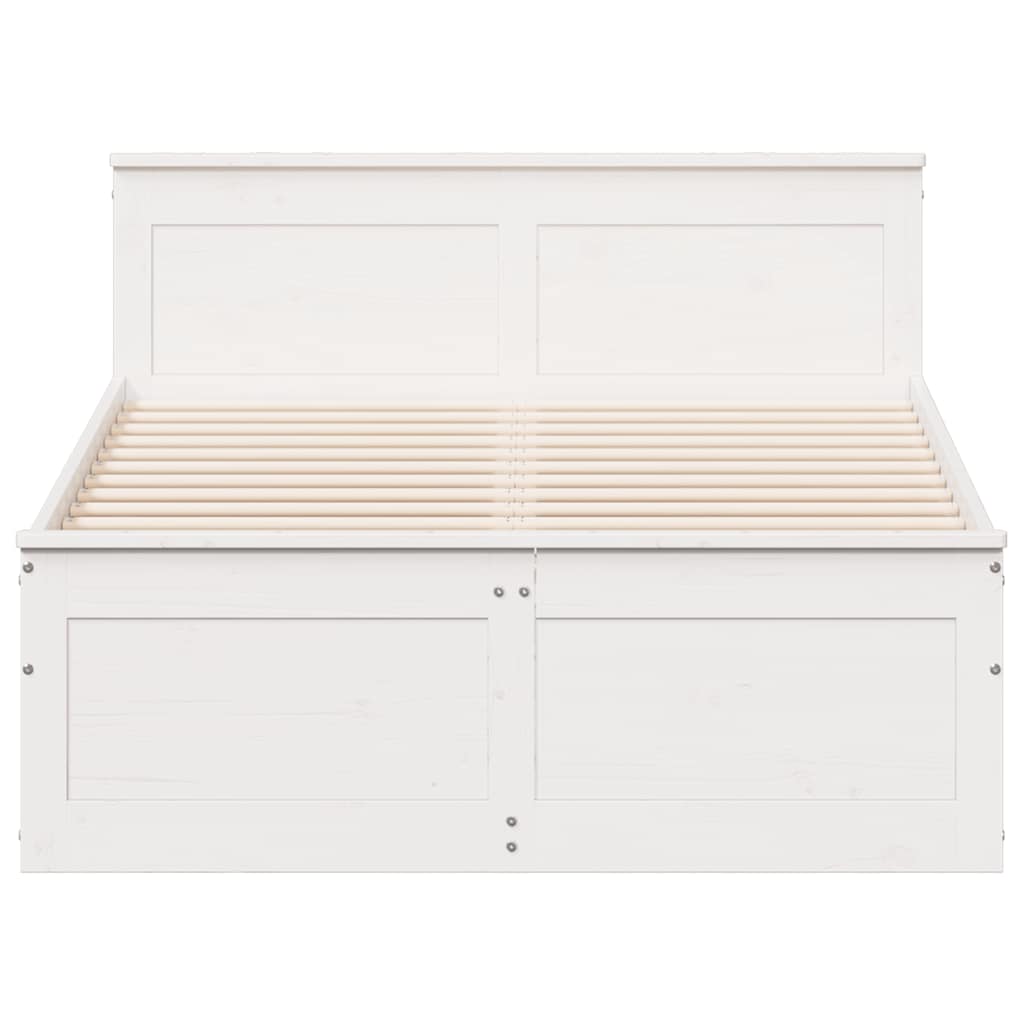 Bedframe Zonder Matras Met Hoofdbord Grenenhout 120 x 190 cm Wit