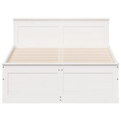 Bedframe Zonder Matras Met Hoofdbord Grenenhout 120 x 190 cm Wit