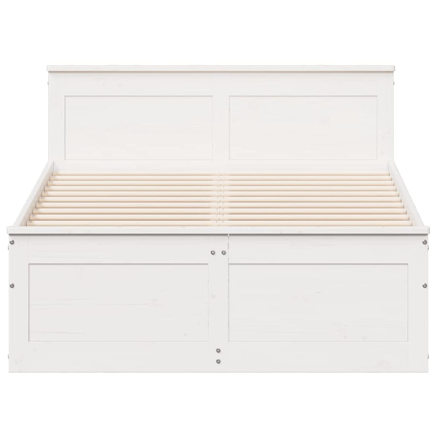 Bedframe Zonder Matras Met Hoofdbord Grenenhout 120 x 190 cm Wit