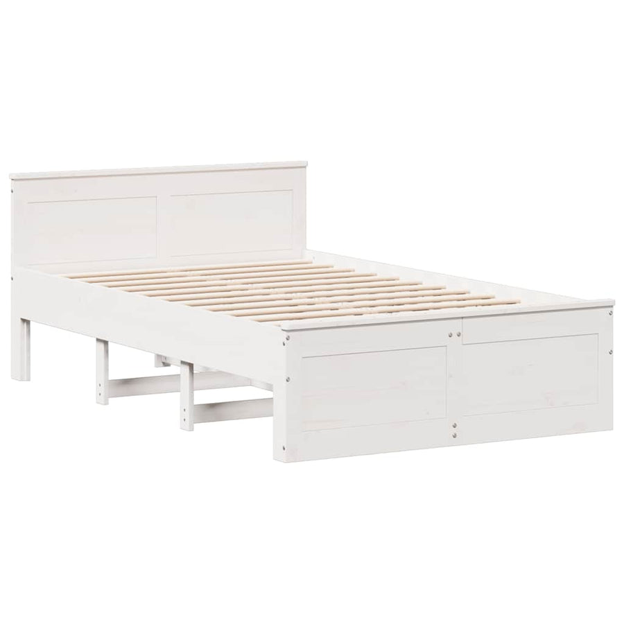 Bedframe Zonder Matras Met Hoofdbord Grenenhout 120 x 190 cm Wit
