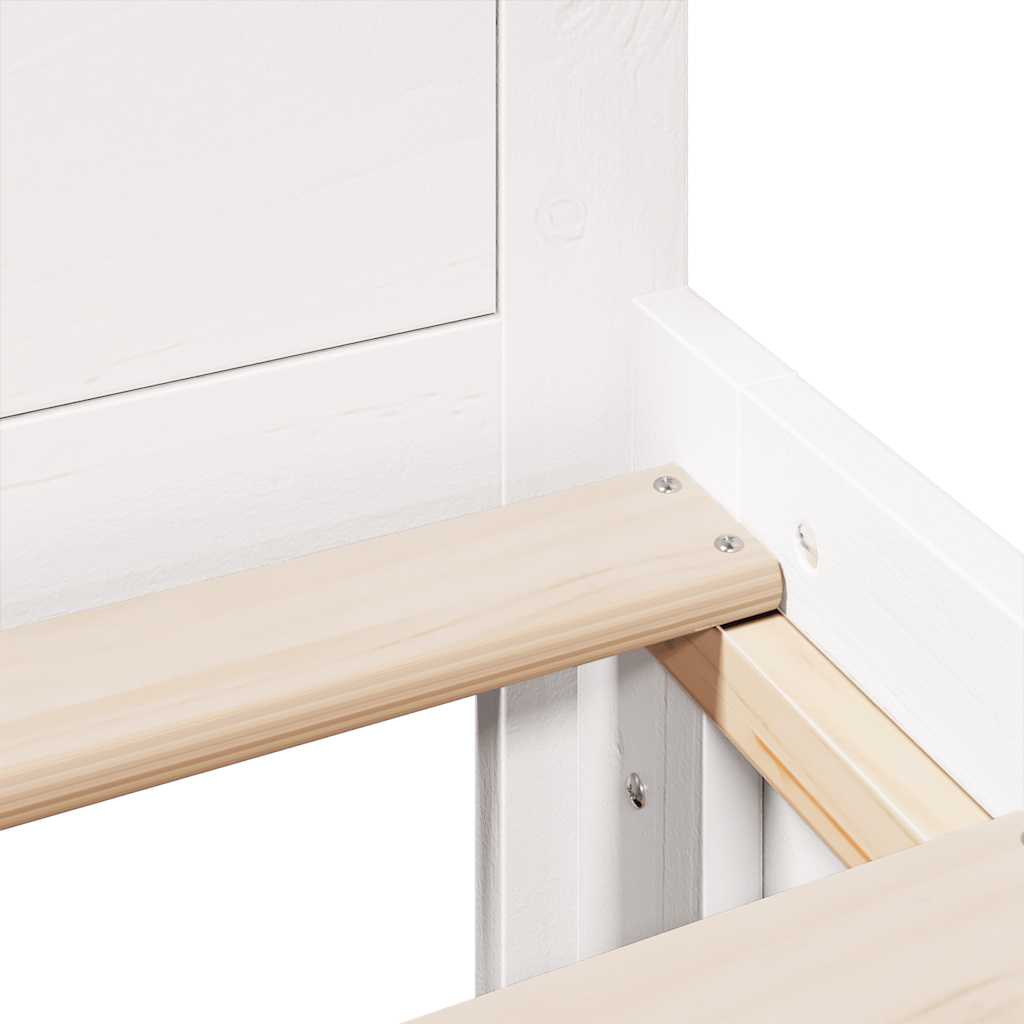 Bedframe Zonder Matras Met Hoofdbord Grenenhout 120 x 190 cm Wit