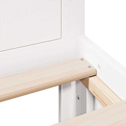 Bedframe Zonder Matras Met Hoofdbord Grenenhout 120 x 190 cm Wit