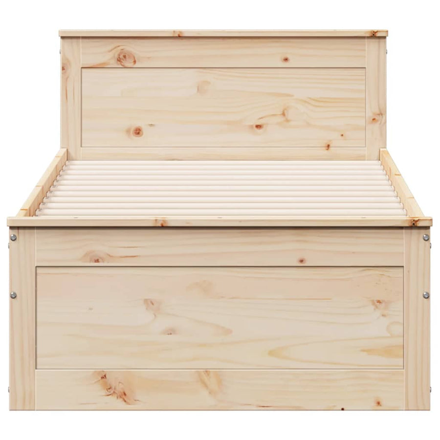 Bedframe zonder matras met hoofdbord grenenhout 90x190 cm