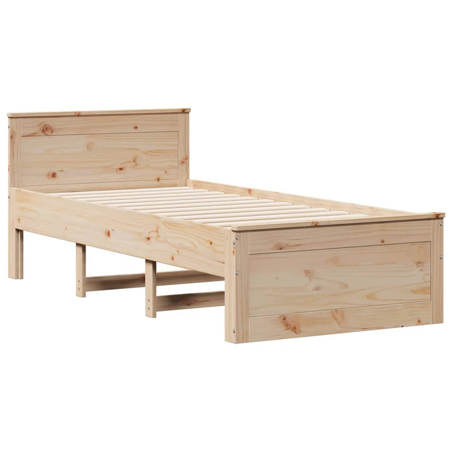 Bedframe zonder matras met hoofdbord grenenhout 90x190 cm