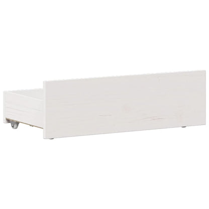 Bedframe met hoofdbord zonder matras grenenhout wit 75x190 cm