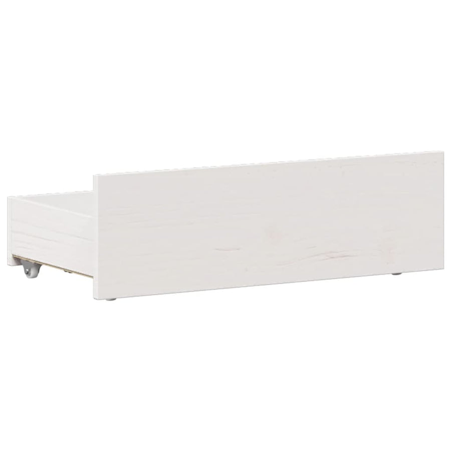 Bedframe met hoofdbord zonder matras grenenhout wit 75x190 cm