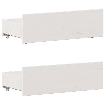 Bedframe met hoofdbord zonder matras grenenhout wit 75x190 cm