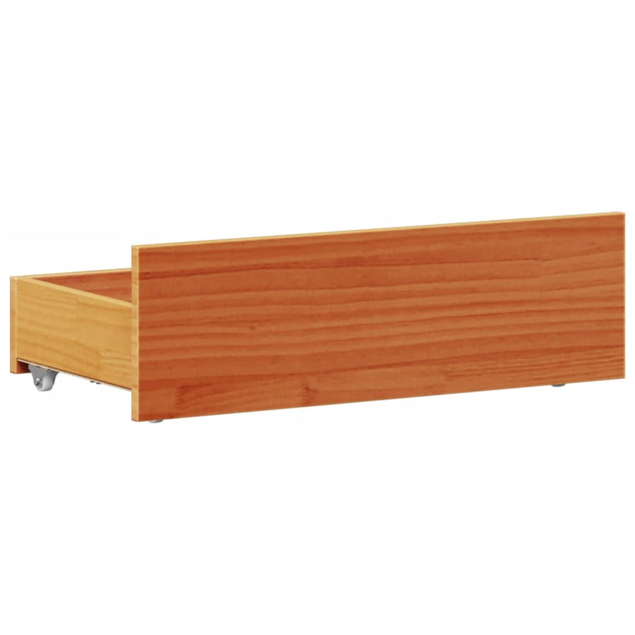 Bedframe met hoofdbord zonder matras hout wasbruin 75x190 cm