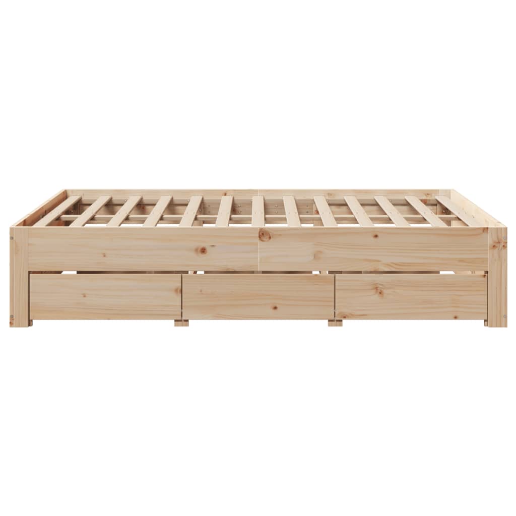 Bedframe Zonder Matras Met Lades Massief Grenenhout 160 x 200 cm
