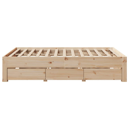 Bedframe Zonder Matras Met Lades Massief Grenenhout 160 x 200 cm