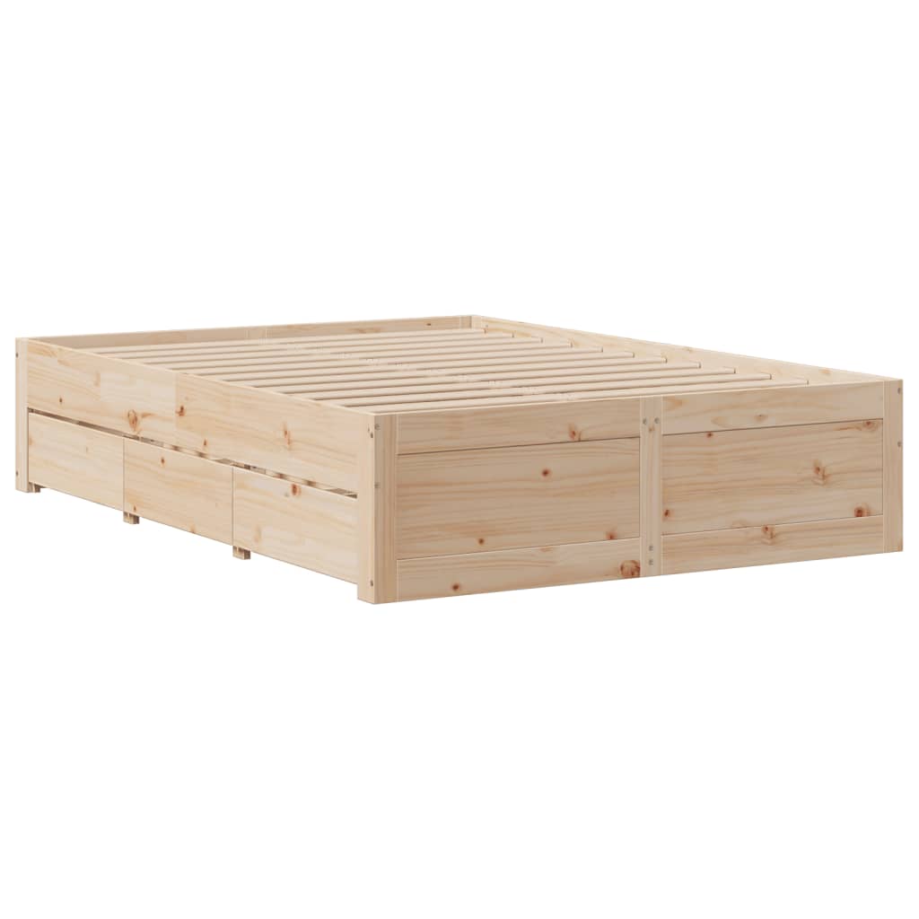 Bedframe Zonder Matras Met Lades Massief Grenenhout 160 x 200 cm