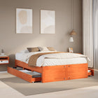 Bedframe zonder matras met lades grenenhout wasbruin 160x200 cm