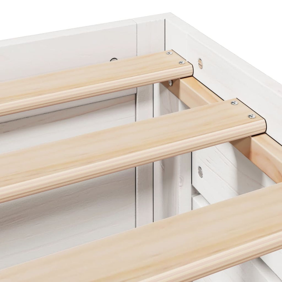 Bedframe zonder matras met lades grenenhout wit 150x200 cm