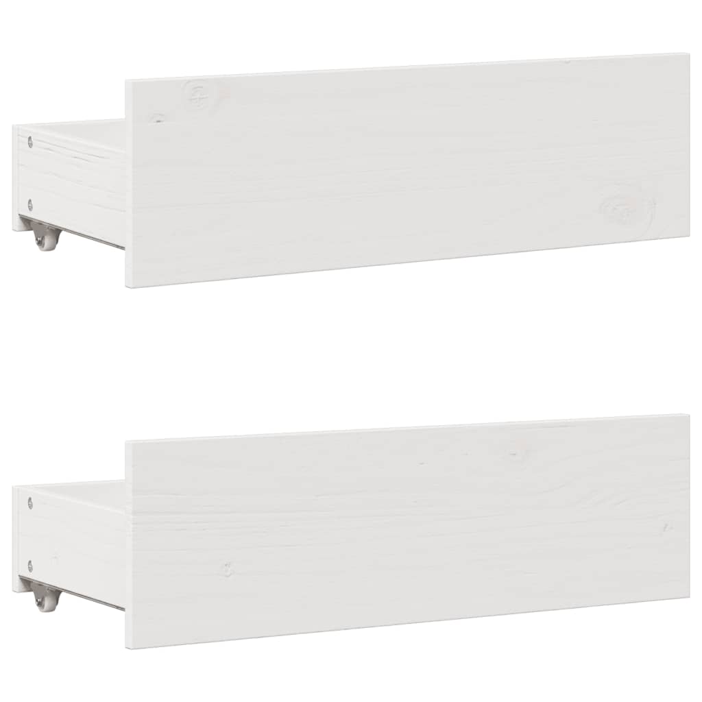 Bedframe zonder matras met lades grenenhout wit 140x200 cm